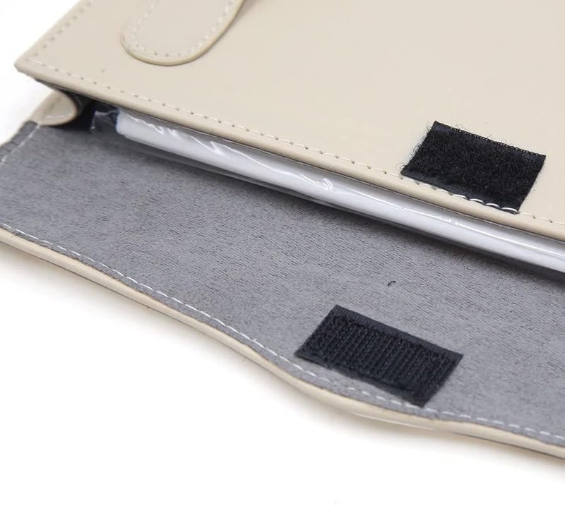 حامل علبة المناديل الورقية العالمي من الجلد الصناعي بلون البيج لتخزين المناديل الورقية - Image 3